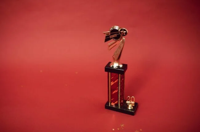 a trophy for the winner of a dance contest